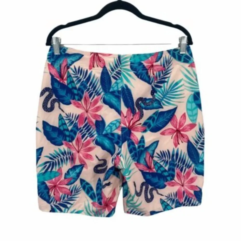 Hollister Swim Trunks Mens 30 Pink Floral Snake Board‎ Shorts Epic Flex Pockets